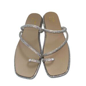 New In Box Size 9.5 MIX No. 6 Milinda Strappy Rhinestone Flat Sandal